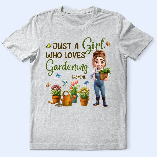 Just A Girl Who Loves Gardening 3D Effect - Personalized T Shirt