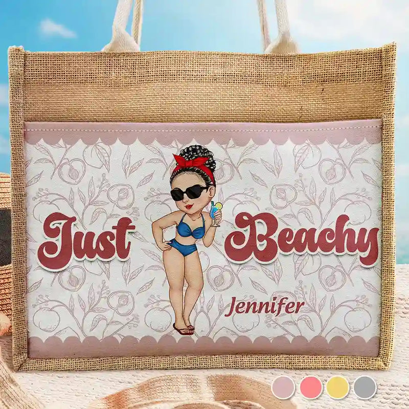 Just Beachy - Personalized Jute Tote Bag