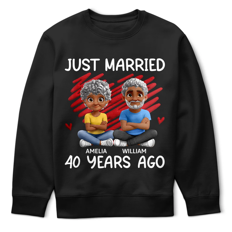 Just Married Many Years Ago Couple - Personalized T Shirt