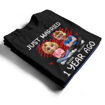 Just Married Many Years Ago Couple - Personalized T Shirt