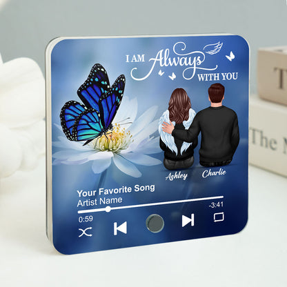 Butterfly I'm Not A Widow I'm A Wife To A Husband With Wings Memorial Personalized Music Fridge Magnet
