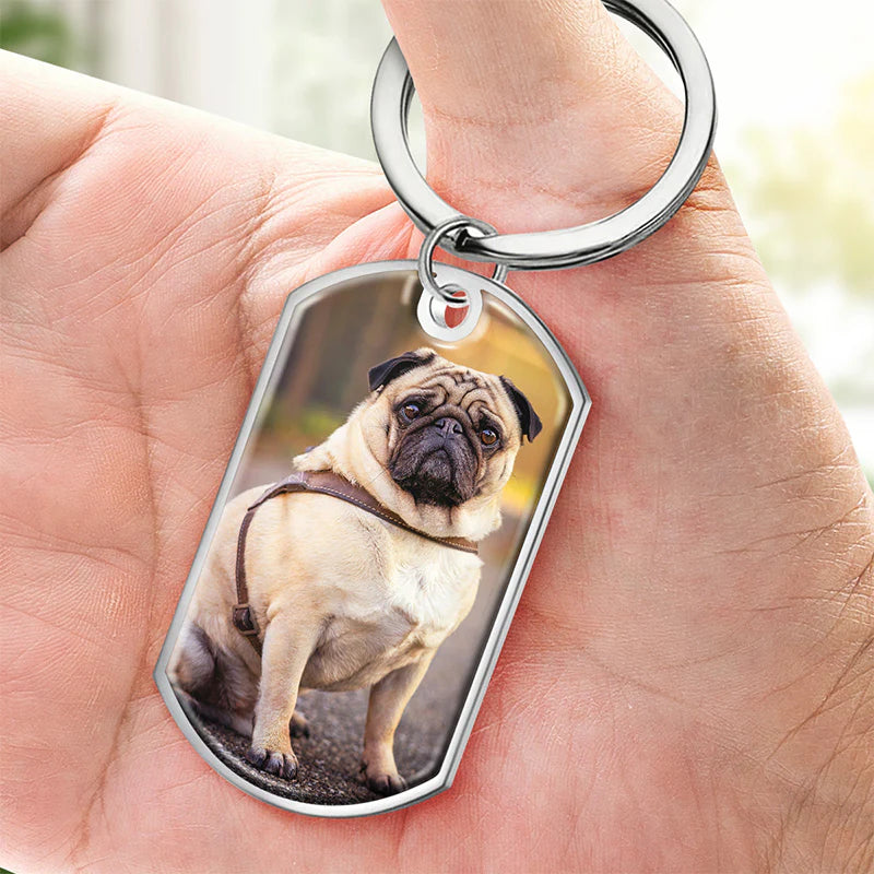 Custom Photo Forever My Furry Angel - Memorial Personalized Custom Keychain - Sympathy Gift For Pet Owners, Pet Lovers