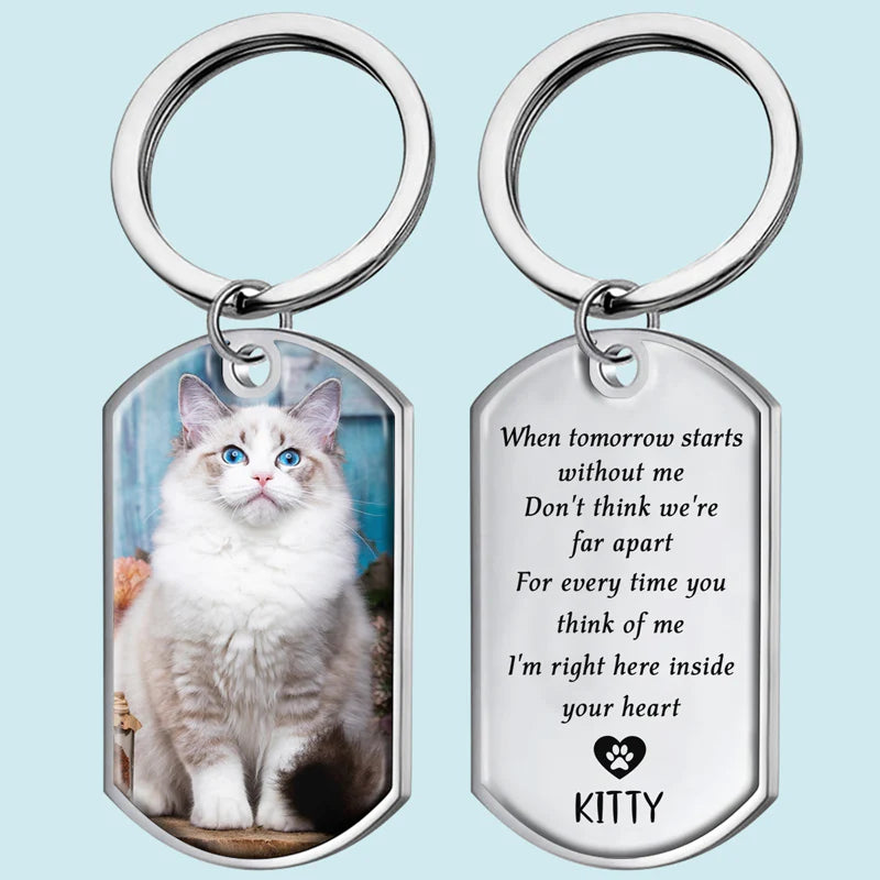 Custom Photo Forever My Furry Angel - Memorial Personalized Custom Keychain - Sympathy Gift For Pet Owners, Pet Lovers