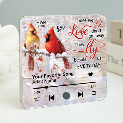 Cardinals Blossom Tree Dad Mom Memorial Personalized Music Fridge Magnet