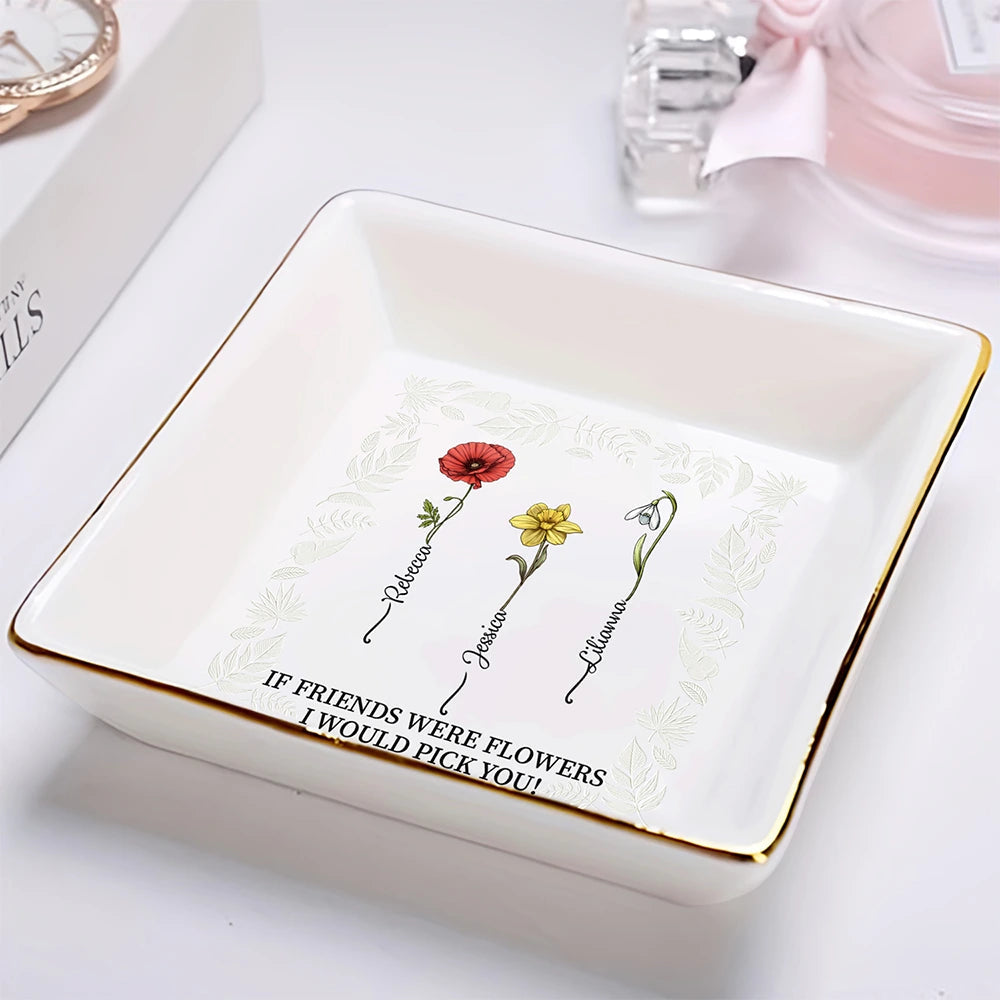 Birth Flower Grow An Old Friend - Personalized Ring Dish