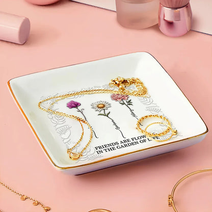 Birth Flower Grow An Old Friend - Personalized Ring Dish