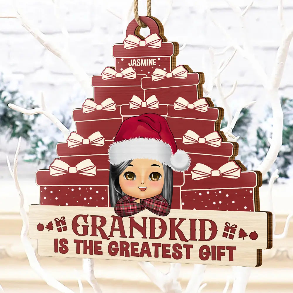 Gift For Grandma, Gift For Grandpa, Gift For Grandparents - Grandkids Are The Greatest Gifts - Personalized Custom Shaped Wooden Ornament