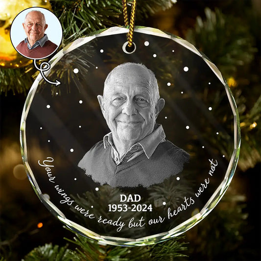 Custom Photo Memorial Your Wings Were Ready - Personalized Circle Acrylic Ornament