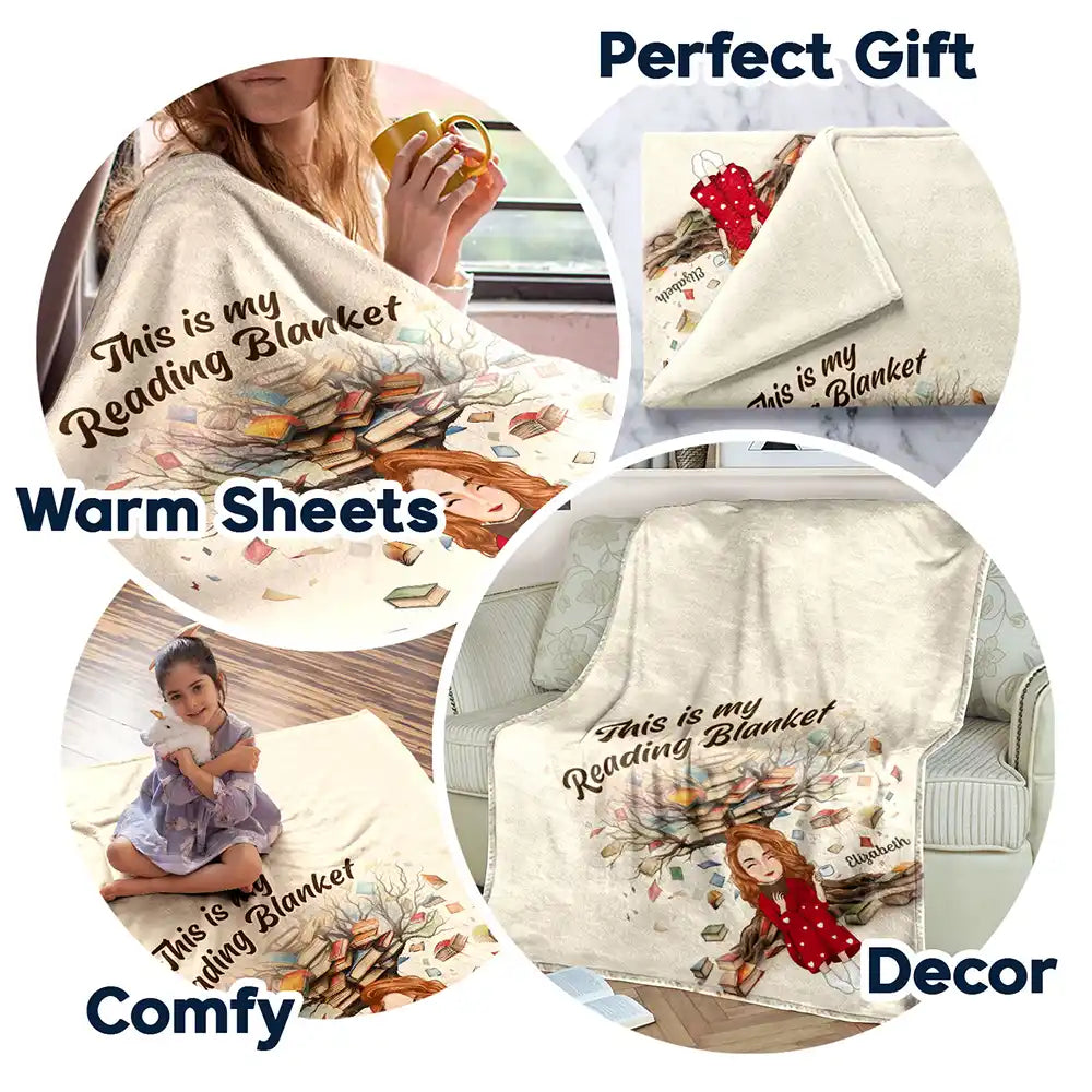 Reading Corner My Reading Blanket - Personalized Fleece Blanket, Sherpa Blanket