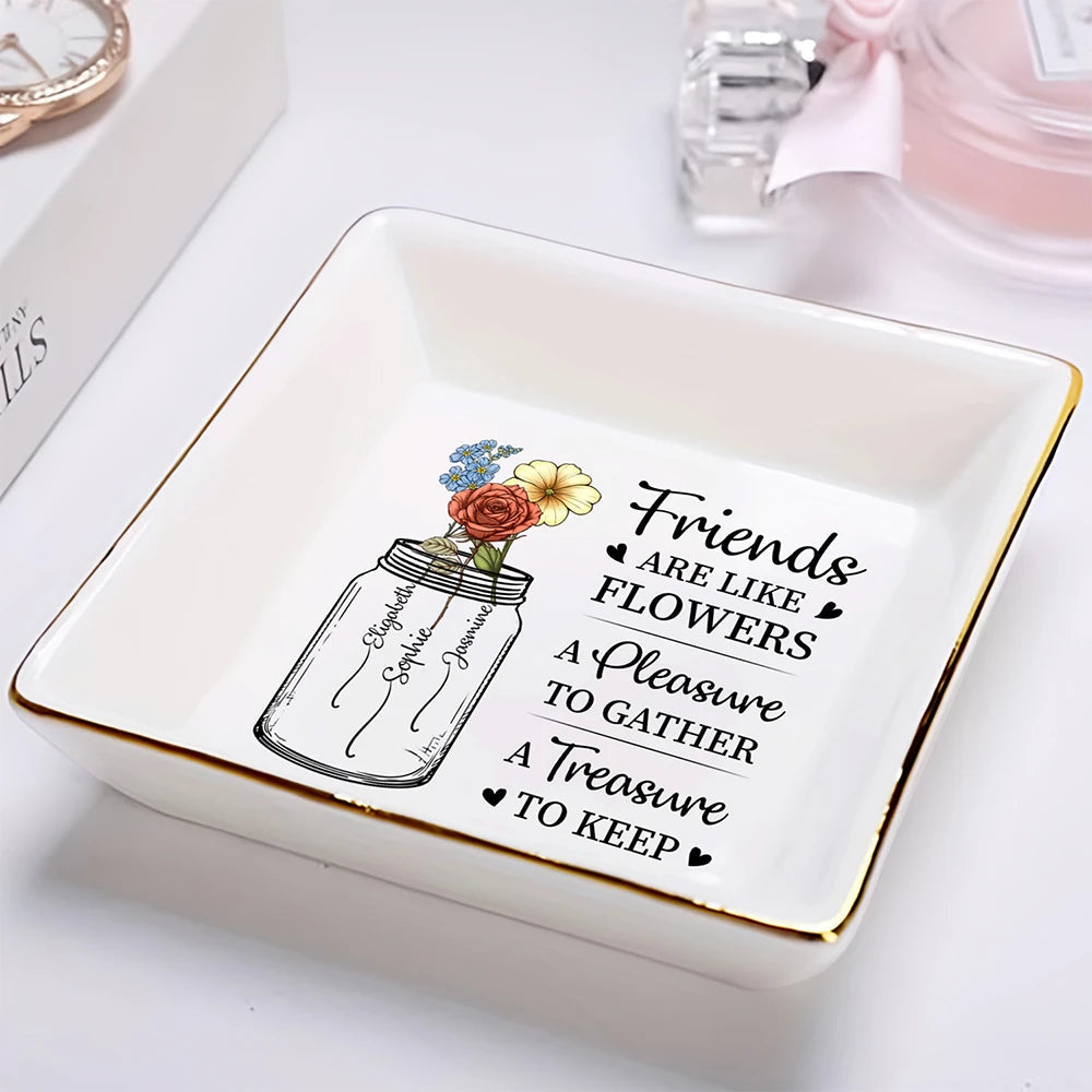 Birth Month Flowers A Treasure To Keep - Personalized Ring Dish