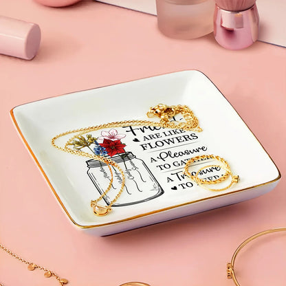 Birth Month Flowers A Treasure To Keep - Personalized Ring Dish