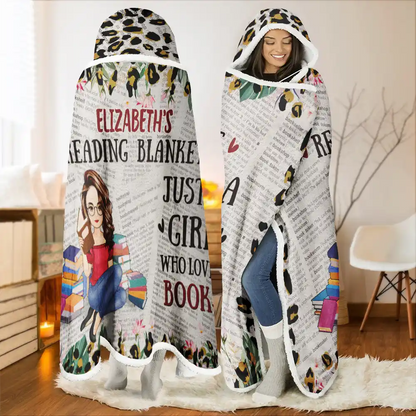 Leopard My Reading Blanket - Personalized Wearable Hooded Blanket