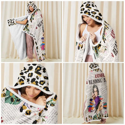 Leopard My Reading Blanket - Personalized Wearable Hooded Blanket