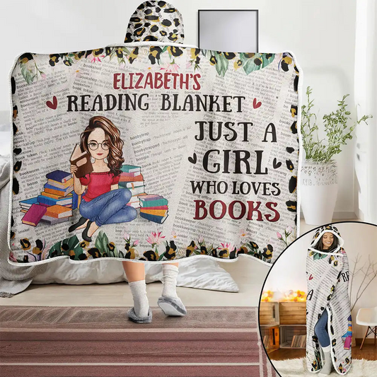 Leopard My Reading Blanket - Personalized Wearable Hooded Blanket