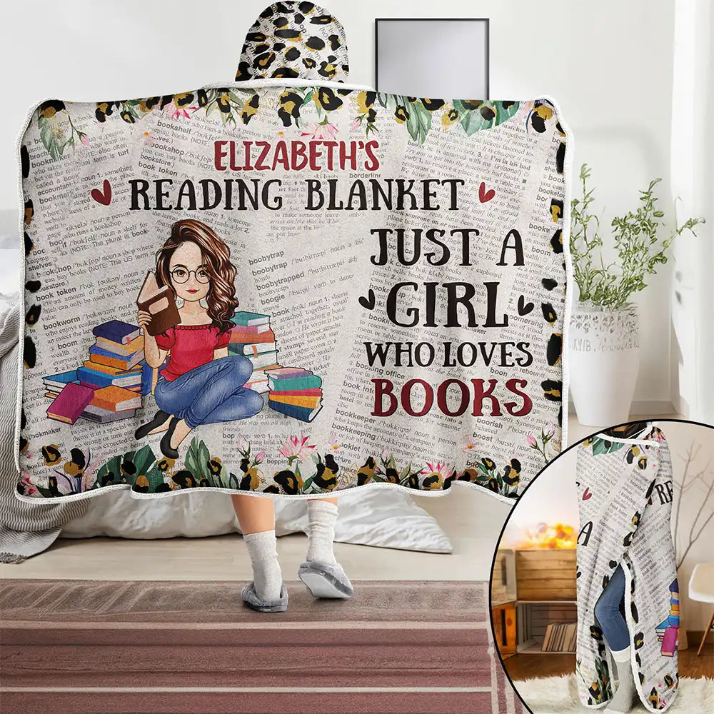 Leopard My Reading Blanket - Personalized Wearable Hooded Blanket