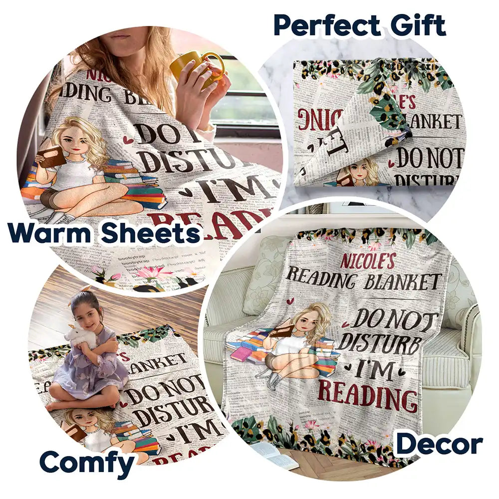 Leopard My Reading Blanket - Personalized Fleece Blanket, Sherpa Blanket