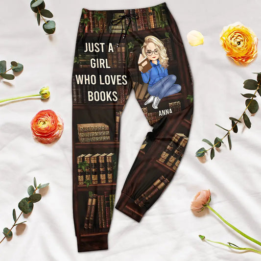 Just A Girl Who Loves Books - Personalized Pajama Pants