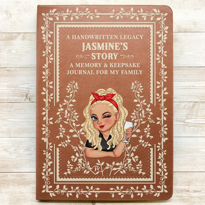 Vintage Mom's Story Memory & Keepsake - Personalized Leather Journal