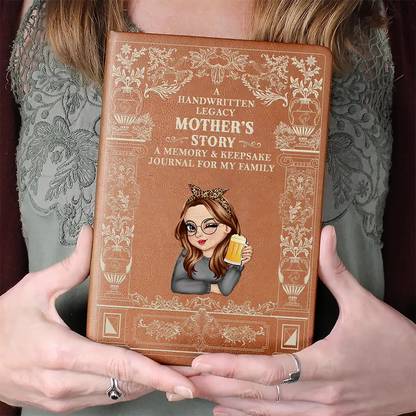 Vintage Mom's Story Memory & Keepsake - Personalized Leather Journal