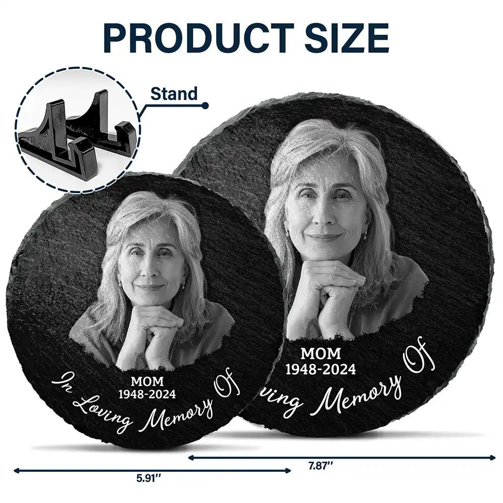 Custom Photo Memorial Your Wings Were Ready - Personalized Circle Memorial Garden Stone