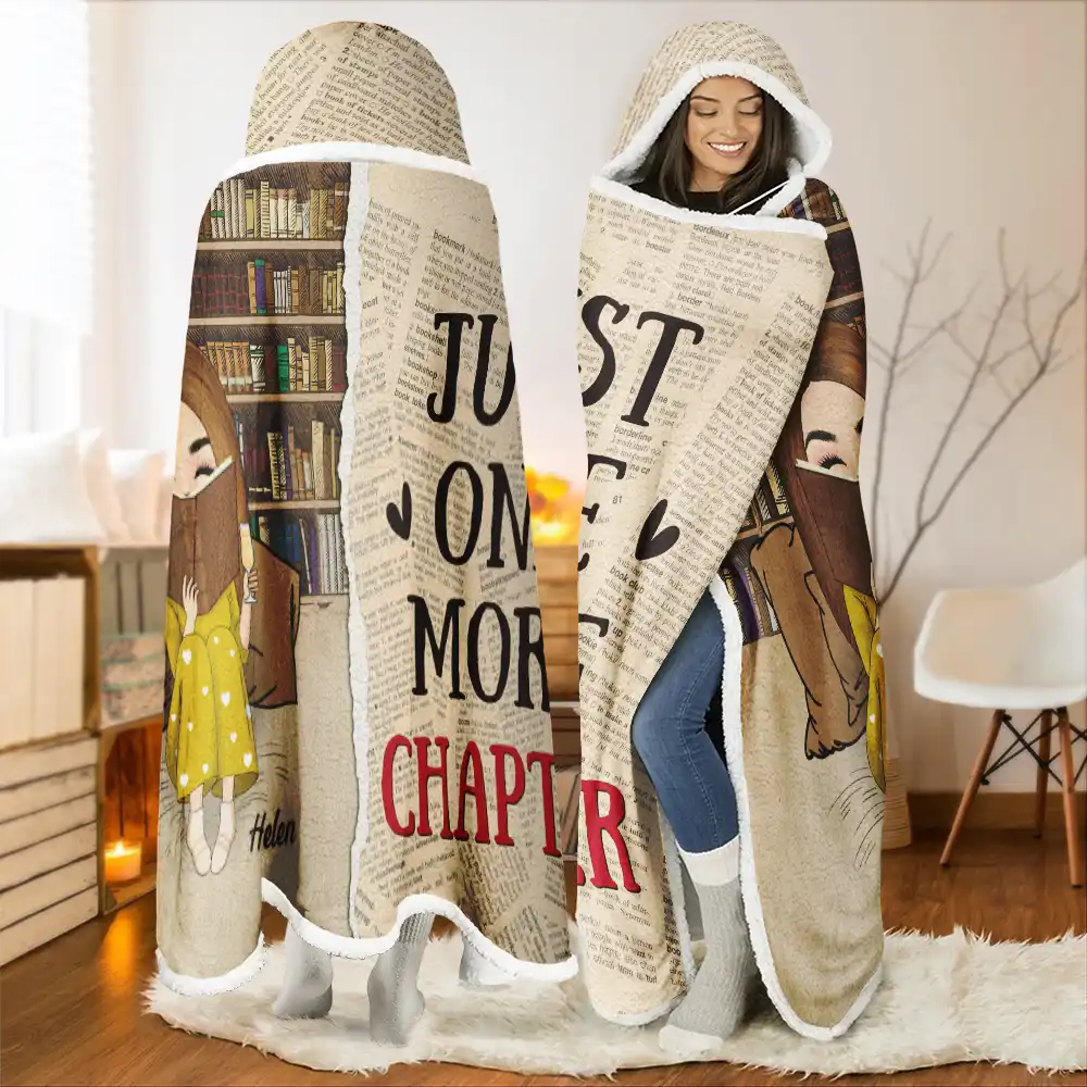 Just A Girl Who Loves Books - Personalized Wearable Hooded Blanket