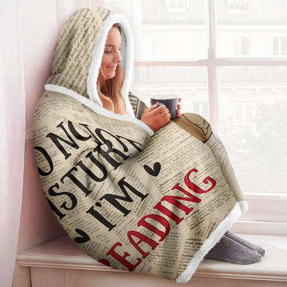 Just A Girl Who Loves Books - Personalized Wearable Hooded Blanket