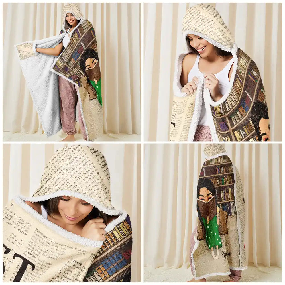 Just A Girl Who Loves Books - Personalized Wearable Hooded Blanket