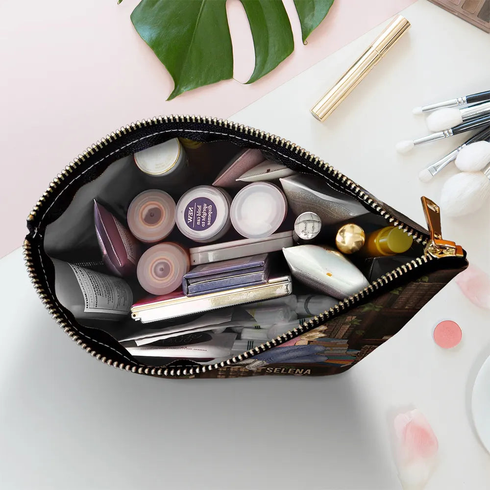 Reading Just A Girl Who Loves Books - Personalized Cosmetic Bag