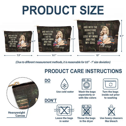 Reading Just A Girl Who Loves Books - Personalized Cosmetic Bag