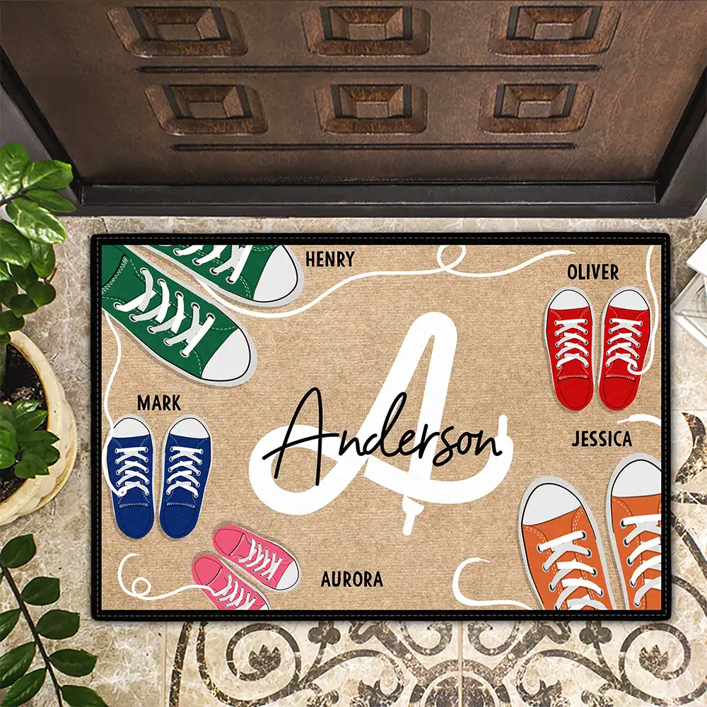 Monogram Family Sneakers - Personalized Doormat