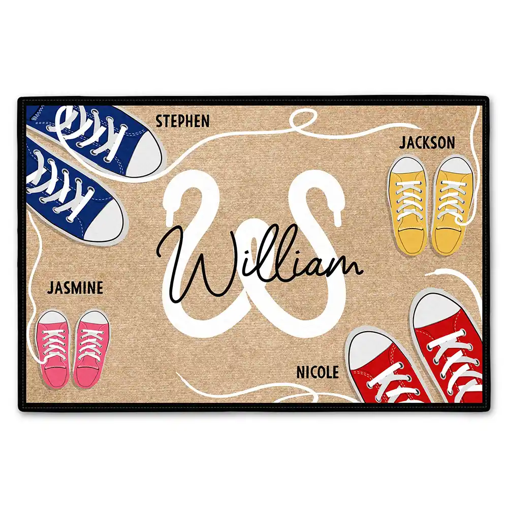 Monogram Family Sneakers - Personalized Doormat