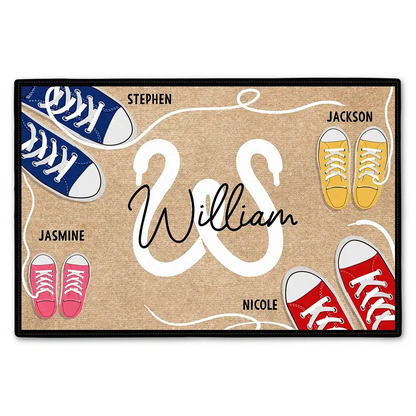 Monogram Family Sneakers - Personalized Doormat