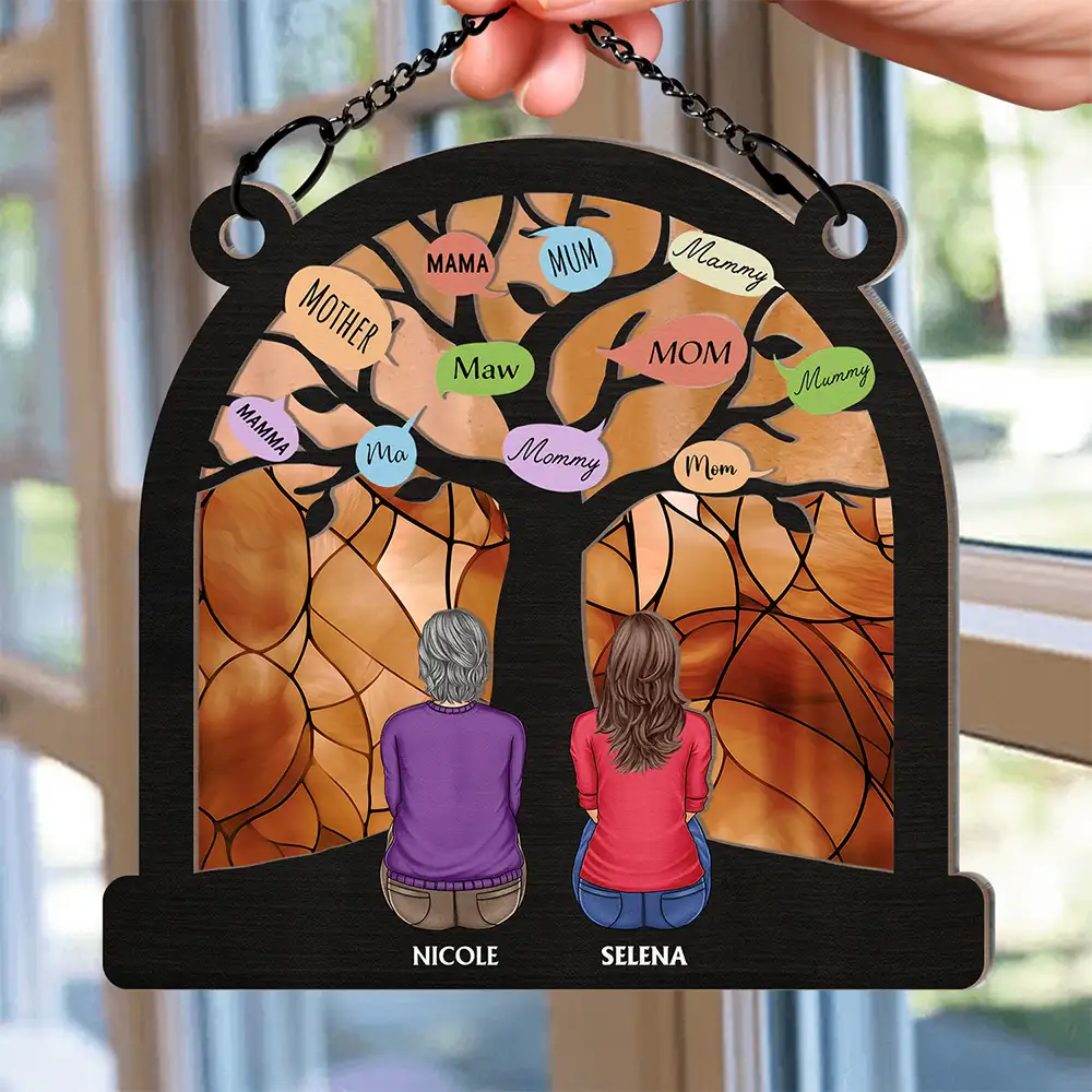 Mom Tree - Personalized Window Hanging Suncatcher Ornament