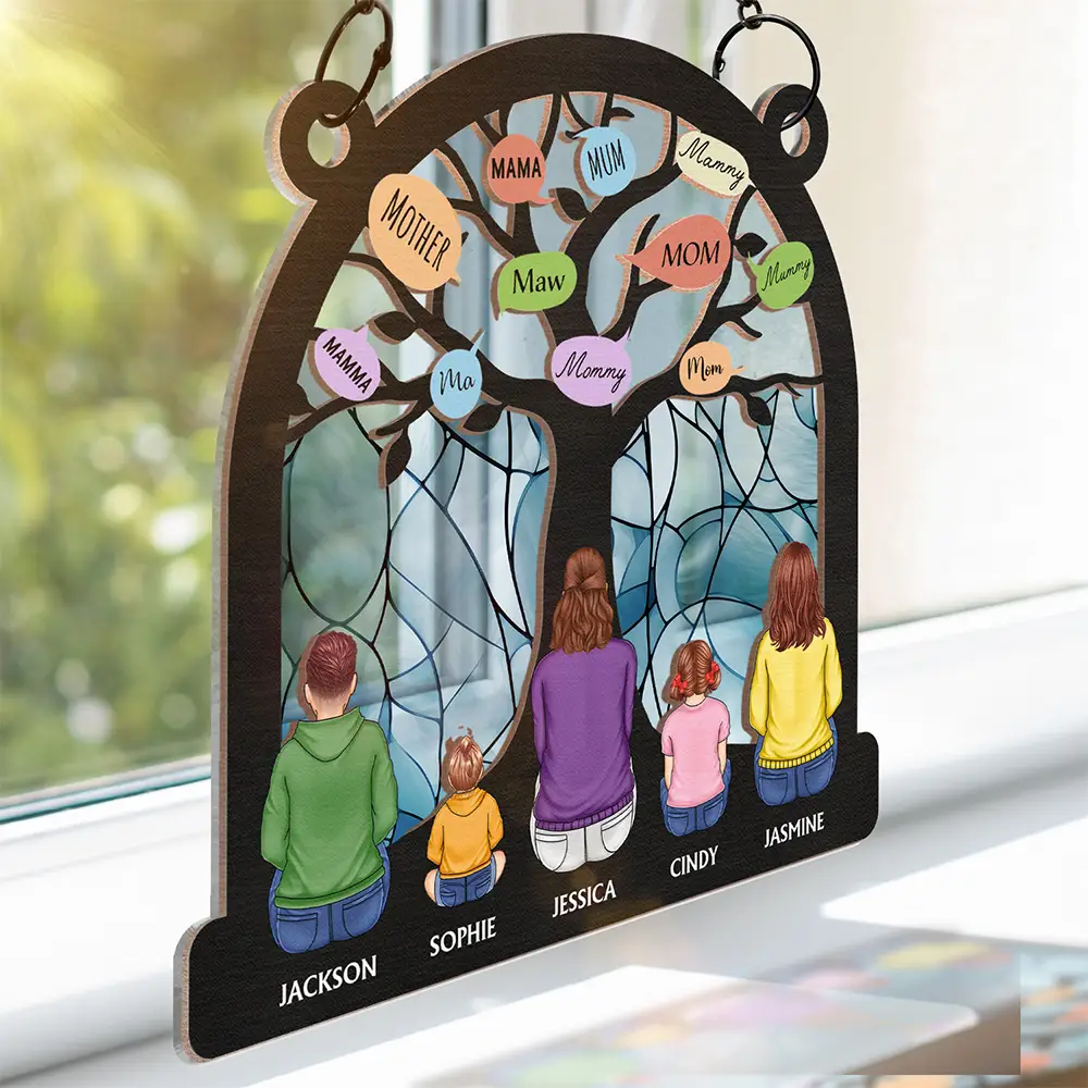 Mom Tree - Personalized Window Hanging Suncatcher Ornament