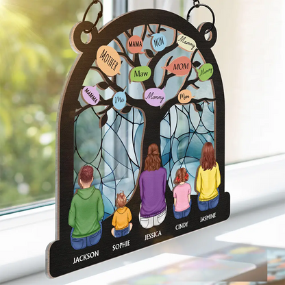 Mom Tree - Personalized Window Hanging Suncatcher Ornament