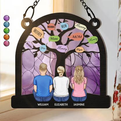 Mom Tree - Personalized Window Hanging Suncatcher Ornament