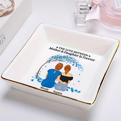 Custom Photo Hugs & Kisses - Birthday, Loving Gift For Mom, Mum, Mother, Nana, Grandma - Personalized Ring Dish