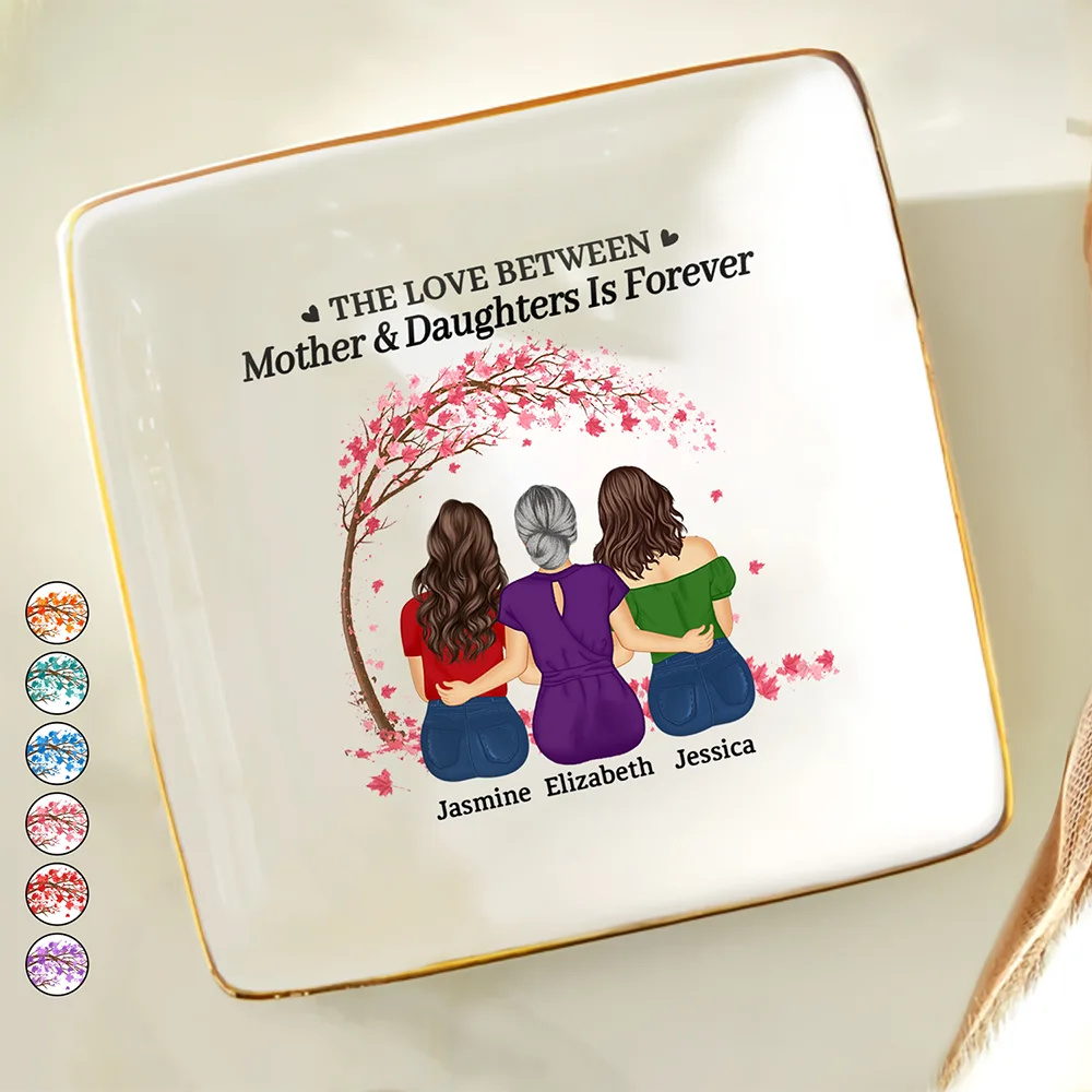 Custom Photo Hugs & Kisses - Birthday, Loving Gift For Mom, Mum, Mother, Nana, Grandma - Personalized Ring Dish