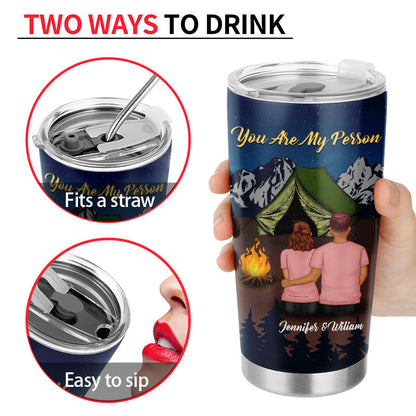 Camping Couple I Love You To The Mountains & Back - Couple Gift - Personalized Custom Tumbler