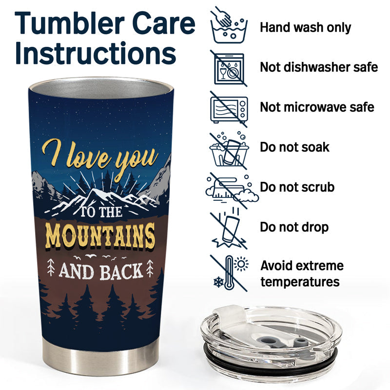 Camping Couple I Love You To The Mountains & Back - Couple Gift - Personalized Custom Tumbler