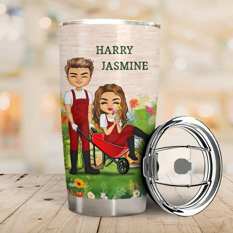 Couple Chibi Into The Garden Lost Our Minds Find Our Souls - Personalized Custom Tumbler