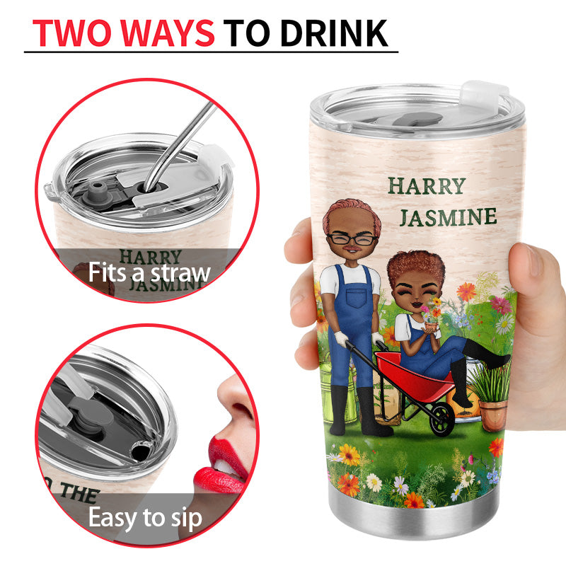 Couple Chibi Into The Garden Lost Our Minds Find Our Souls - Personalized Custom Tumbler