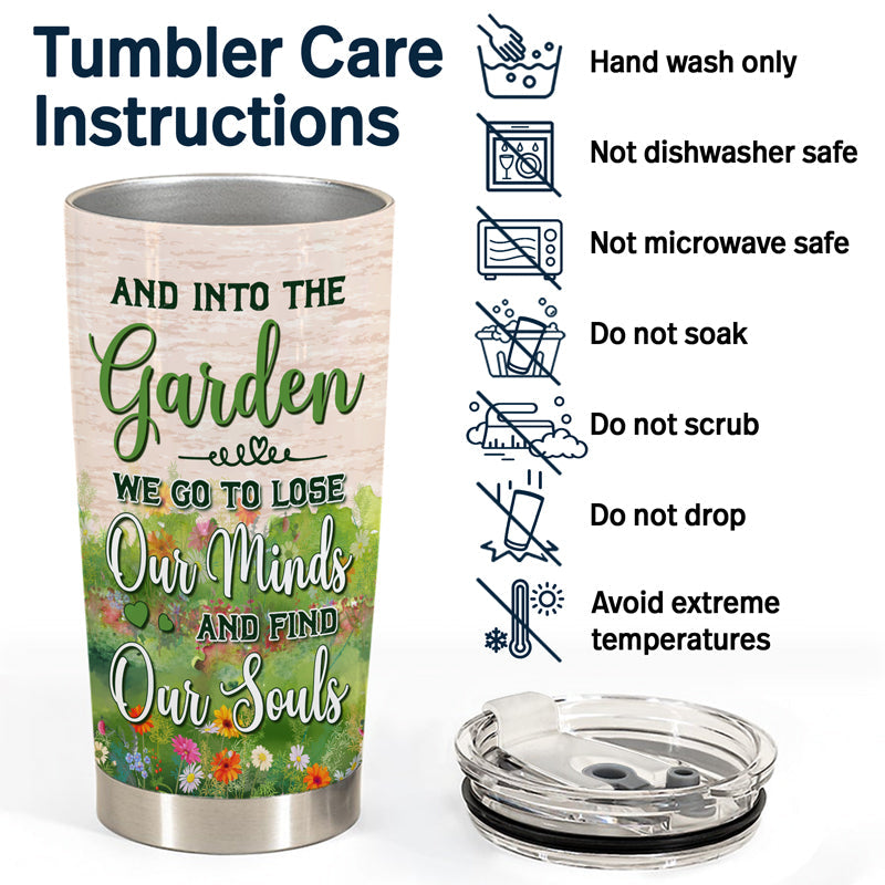 Couple Chibi Into The Garden Lost Our Minds Find Our Souls - Personalized Custom Tumbler