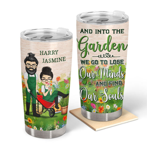 Couple Chibi Into The Garden Lost Our Minds Find Our Souls - Personalized Custom Tumbler