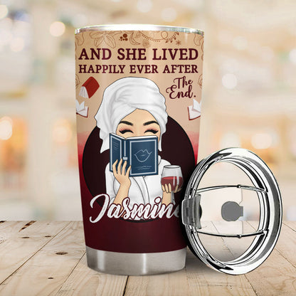 There Was A Girl Who Really Loved Books & Wine - Personalized Custom Tumbler