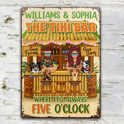 Couple Where It's Always Five O'Clock - Tiki Bar Decor - Personalized Custom Classic Metal Signs