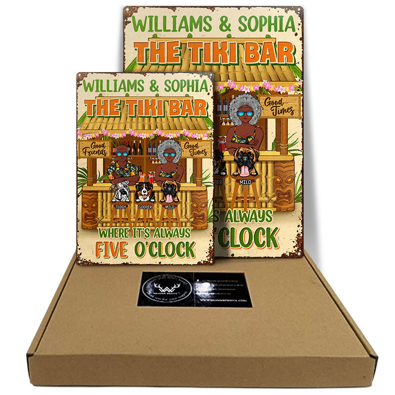 Couple Where It's Always Five O'Clock - Tiki Bar Decor - Personalized Custom Classic Metal Signs