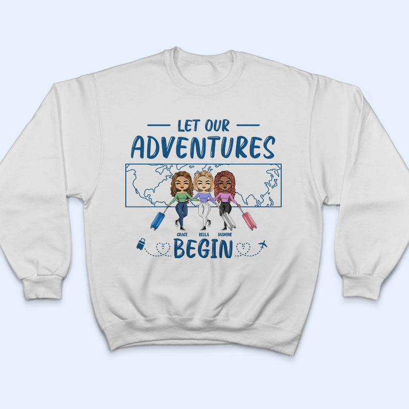 Travel Bestie Just Born With The Sky In Their Soul - Gift For Bestie - Personalized Custom T Shirt