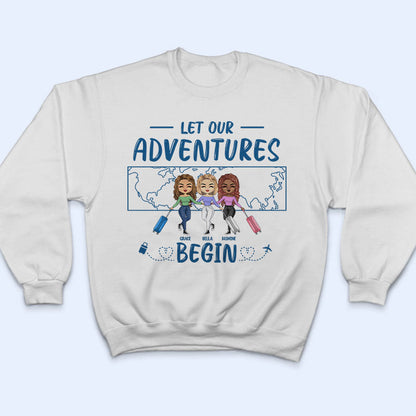 Travel Bestie Just Born With The Sky In Their Soul - Gift For Bestie - Personalized Custom T Shirt