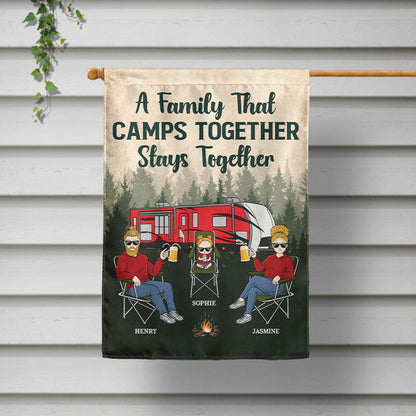 Camping Family Welcome To Our Camping Crew - Gift For Couple - Personalized Custom Flag